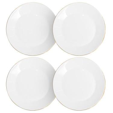 Imagem de Jogo de Pratos de Sobremesa Catarina em Opaline com Fio de Ouro 19cm 4