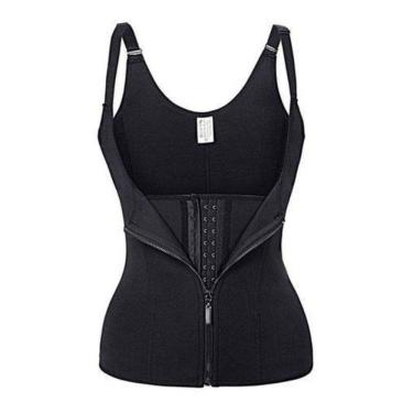 Imagem de Cinta Modeladora Dupla Compressão Redutor Ziper Cor:preto Tamanho:xxxl