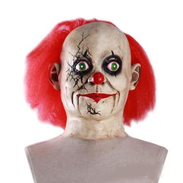 Imagem de Máscara de palhaço, fantasia de látex facial, chapéu de brincar para o