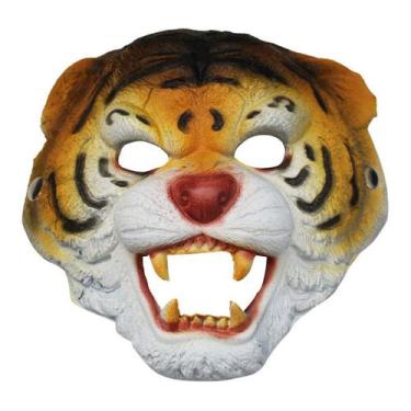 Imagem de Máscara 3D Tiger Full Face PU Foam, Decoração de Cosplay de Halloween 