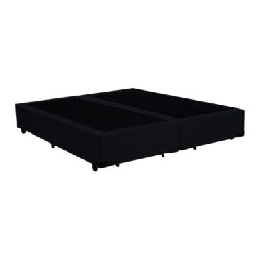 Imagem de Base Box Blindado Queen Bipartido Homequeen Suede Preto 40x158x198