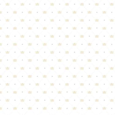 Imagem de Papel De Parede Branco Com Coroa Dourada Infantil Adesivo