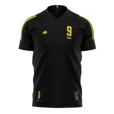 Imagem de Camisa Brasil Eurodry Preta Original Rinno Class Futebol-Masculino