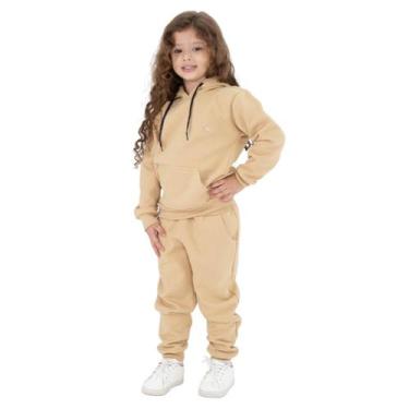 Imagem de Conjunto Infantil Menina Blusa e Calça Moletom - Daze Modas, Bege, 10