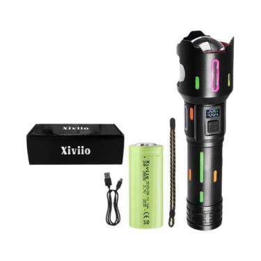 Imagem de Lanterna Tática LED Recarregável 90000000LM Com Zoom, À Prova D'água, 