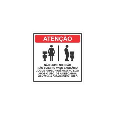 Imagem de Placa de PVC 3mm ORIENTAÇAO SANITARIO MASCULINO e FEMININO 15cmx15cm -