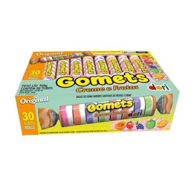 Imagem de Bala de Goma Dori Tubo Gomets Creme e Frutas com 30 unidades