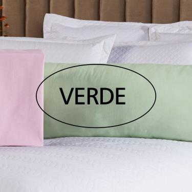 Imagem de Capa Fronha De Xuxão Avulsa Travesseiro De Corpo Cores Lisas 1,45m X 45cm - Percal 140 Fios 100% Algodão Cor Verde