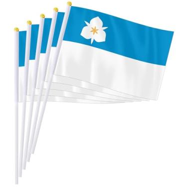 Imagem de PTEROSAUR Conjunto de bandeiras portáteis Salt Lake City, 14 x 20 cm, mini bandeira Salt Lake para desfiles, festas, celebrações e decoração de casa (pacote com 50)