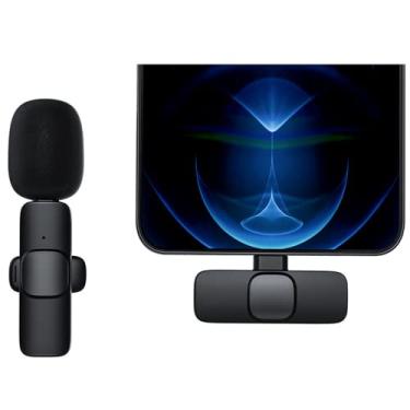 Imagem de Microfone De Lapela Recarregável Sem Fio 72mAh 2.4GHz 360 ° Recebendo Som Distância De Transmissão De Até 20m USB-C