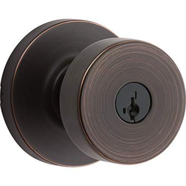 Imagem de Kwikset 97402-851 Maçaneta de porta de entrada com chave Pismo com SmartKey Security Venetian Bronze