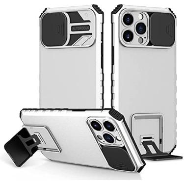 Imagem de IOTUP Capa para iPhone 13/13 Mini/13 Pro/13 Pro Max, proteção contra quedas de grau militar à prova de choque cove com capa de câmera deslizante (cor: branco, tamanho: 13 mini 5,4 polegadas)