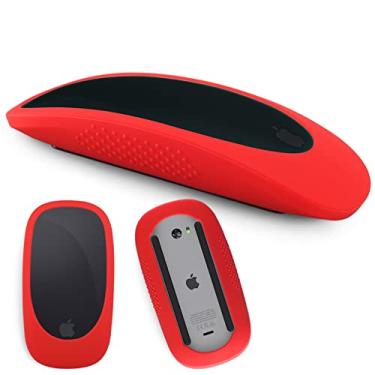 Imagem de Capa de mouse de silicone para Apple Magic Mouse I&ii Capa de mouse iMac Apple Mouse 2 Skins, Anti-queda Mouse Luva (Vermelha)