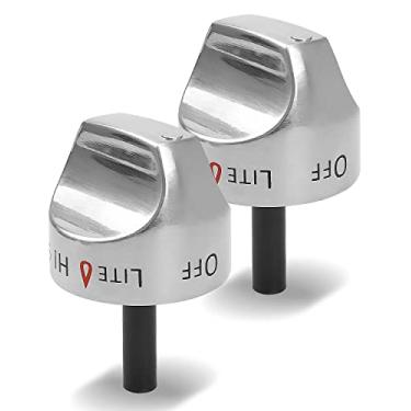 Imagem de 2 puxadores de controle de queimador adequados para fogões a gás GE substituem WB03K10265 AP4363671 PS2339711 WB03K10242, botão de fogão de aço inoxidável