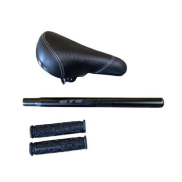 Imagem de Selim Bike Gts Bmx Diamond C/ Manopla e Canote Cor:Preto, Preto