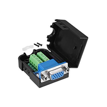Imagem de uxcell D-sub DB15 Conector de placa de breakout com caixa 15 pinos 3 fileiras fêmea porta sem solda terminal adaptador de bloco com porca de posicionamento