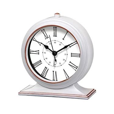 Imagem de Relógio de Mesa Relógio de pêndulo quartzo sala de estar relógio de mesa retrô para decoração de mesa em casa, preto/branco/marrom Relógio de Mesa(Brown)