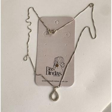 Imagem de Colar Gota Vazada Cravejada Zircônias-Prata 925