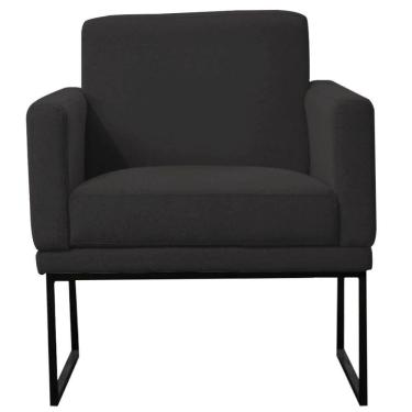 Imagem de Poltrona Decorativa Juliette Suede Com Armação Preta Metal