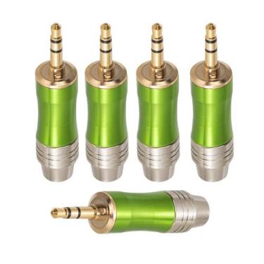 Imagem de Kit com 5 Plug Estéreo P2 - Metal Verde - CIRILO CABOS
