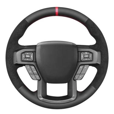 Imagem de MEWANT Capa de volante costurada faça você mesmo para Ford F-150 F150 2015-2020/F-250 F250 2017-2022/F-350 F350 2017-2022/F-450 F450 2017-2022/Expedition 2017-2022/Expedition 2017-2017-2012/Expedition