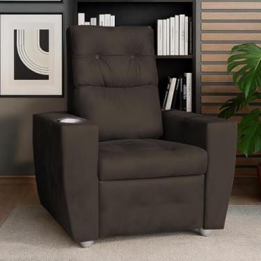 Imagem de Poltrona Idoso Reclinável 3 Posições Magazine Marrom