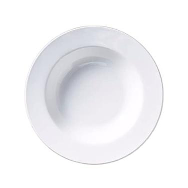 Imagem de hezhuhe2258 Prato de serviço prato de jantar de cerâmica tigela de massa branca prato de sopa doméstico prato de macarrão restaurante cafeteria prato de jantar prato circular prato de sopa pratos