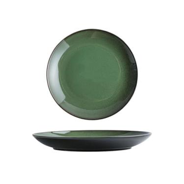 Imagem de Lata de lixo Forno chinês mudança de cerâmica de alta qualidade placa de comida ocidental criativo restaurante bit no prato personalizado utensílios de mesa do hotel(Green)