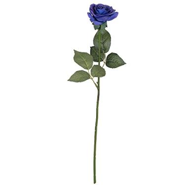 Imagem de Yalych Rosas falsas de flores de festa em casa, buquê de seda artificial, decoração de casamento, decoração de casa, buquê artificial, flores artificiais (cor: azul, tamanho: tamanho único)