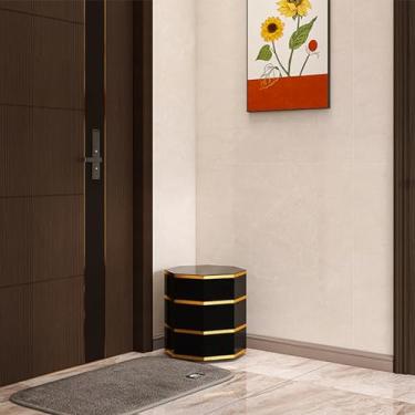 Imagem de Sapateira giratória de 360 graus com portas - Armazenamento organizador de sapatos moderno premium para canto de entrada no corredor