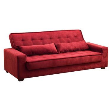 Imagem de Sofá Cama 3 Lugares Speciale Montana Suede Pena Vinho Drossi