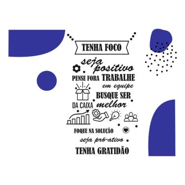 Imagem de Adesivo Decorativo Trabalho Foco Escritório Empresa Azul