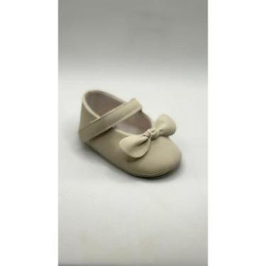 Imagem de Sapatilha Bebe Sapato Boneca Bege Laço Velcro Confort-Feminino