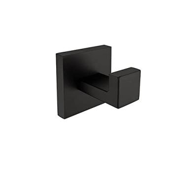 Imagem de Acessórios de banheiro preto fosco conjunto de ferragens barra de toalha toalheiro gancho saboneteira escova de banheiro suporte de copo suporte de papel, gancho de roupão