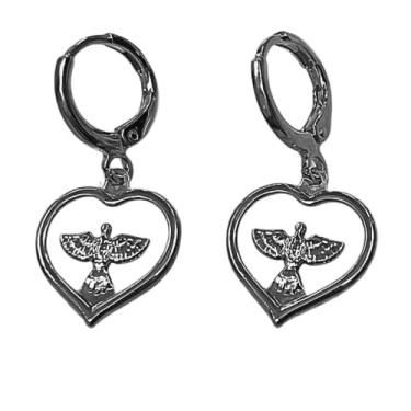 Imagem de Argola Click Pingente Divino Espirito Santo Folheado Prata Antialérgico