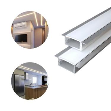 Imagem de 1 Metro Perfil Alumínio Embutir Iluminação De Led Design Interiores - 