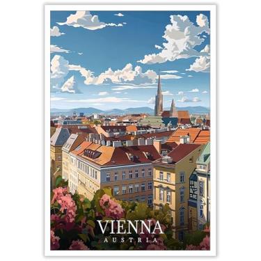 Imagem de Arte de parede de cenário de edifícios da cidade de Viena na moda, pôsteres em tela, paisagens da cidade de Viena, Europa, Áustria, pintura para decoração de parede de sala de estar em família, quarto