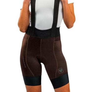 Imagem de Bretelle de Ciclismo Free Force Training Feminino, M, Marrom