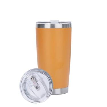 Imagem de Garrafa TéRmica PortáTil，Copo Cafe Termico Copo TéRmico 360ml com Tampa MantéM Bebidas Geladas e Quentes Não Vaza Aço Inox(Laranja)