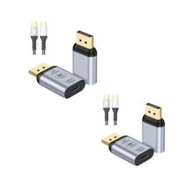 Imagem de Adaptador USB C para DisplayPort com cabo de vídeo USB, adaptador unidirecional USB C fêmea para DP macho 4K @60Hz, conversor Thunderbolt 4/3 para DP compatível com i-/Phone 17, Galaxy, MacBok Pro