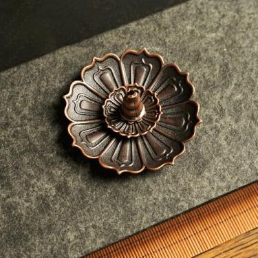 Imagem de Suporte de incenso em forma de lótus com bandeja de incenso: Combo de queimador de incenso multifuncional e suporte de bastão, queimador de incenso destacável