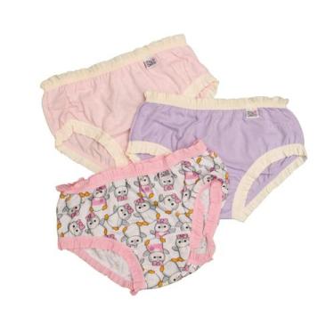 Imagem de Kit Com 3 Calcinhas Menina Minha Primeira Calcinha Infantil DelRio, 7 