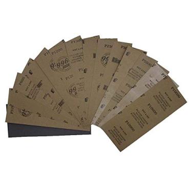 Imagem de SHENGANG 42 Pçs Lixa à prova d'água 320 a 10000 Grit, 9quot; x 3,6quot, adequado para acabamento de móveis de madeira, lixamento de metal e polimento automotivo, 1500
