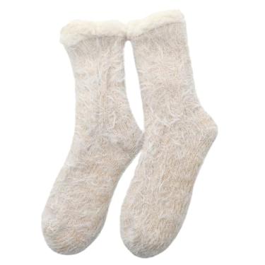 Imagem de Amosfun 1 Par Meias de chão quente chinelos de casa feminina chinelos femininos Natal meias quentes meias femininas meias de inverno meias de chão doméstico Outono e inverno meias de cama