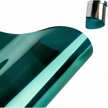 Imagem de Insulfilm Decorativo Para Vidro Casa Porta Janela Box Blindex Impermeável (Verde Espelhado, 2m x 50cm)