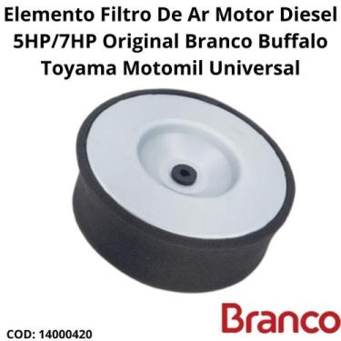 Imagem de Elemento Filtro De Ar Motor Diesel 5HP/7HP Original Branco Buffalo Toy