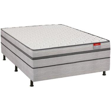 Imagem de Cama Box Casal Reconflex Espuma - 65x138x188cm Elos, Cinza e Branco