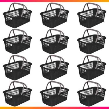 Imagem de Kit 12 Cesta Cestinha Plástica Supermercado Mercado Reforçado 9L  - Us