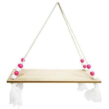 Imagem de Prateleira Retangular Decorativa Madeira Cordão Parede - FWB