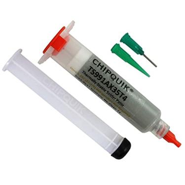 Imagem de Chip Quik TS991AX35T4 Pasta de solda termicamente estável NC (não limpa) Sn63/Pb37 T4 (seringa de 35 g)